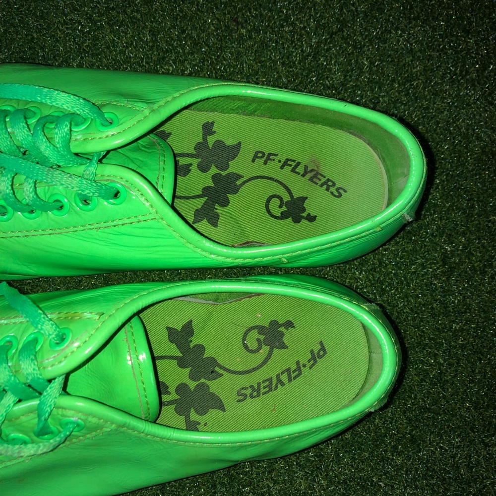 PF Flyers Bright Lime Green Leather Sneakers Women’s 8 - Picture 10 of 10